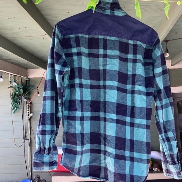 DRILL blue and green flannel - Picture 7 of 7